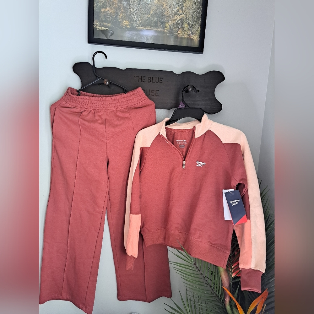 Reebok 2pcs Fleece Flare Jogger Set NWT Sz XL/ 12